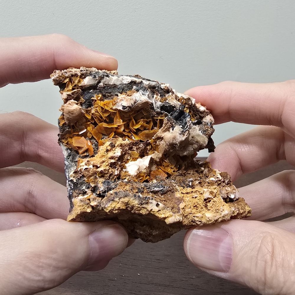 Wulfenite and Galena Crystal Cluster on Matrix